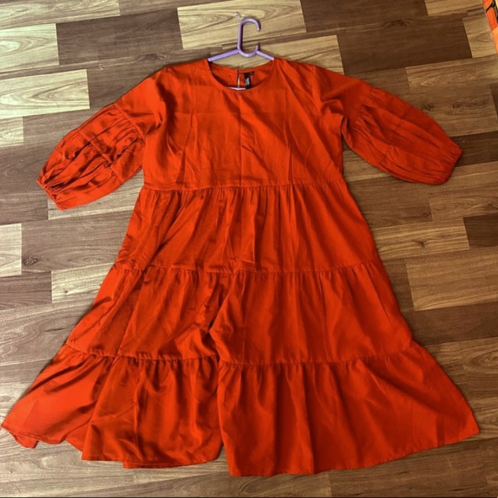 Orange ruffle dress - Picture 1 of 2